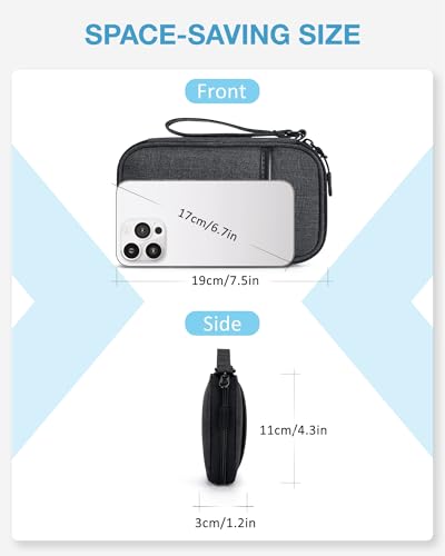 BAGSMART Cord Organizer Travel Cable Organizer Bag Tech Electronic Organizer Travel Case, Travel Essentials for Charger, Cable, Phone, Flash drive, Single Layer - Black - Image 4