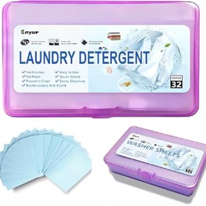 Laundry Detergent Sheets,Travel Laundry Detergent,Liquidless Laundry Sheets,32 Loads,Fresh Scent,Great for College,Camping,Laundromat,HE Machines,Hand Wash