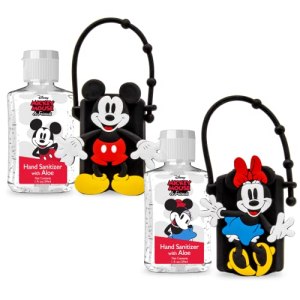Disney Store Portable Hand Sanitizer - Pack of 2 Travel Size, Refillable Sanitizers w/Holders and Clip - Mickey and Minnie